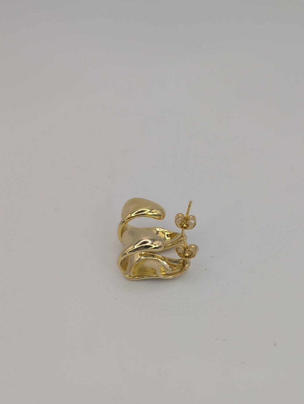 Gold-Tone Sculptural Hoop Earrings - Picture 2 of 2